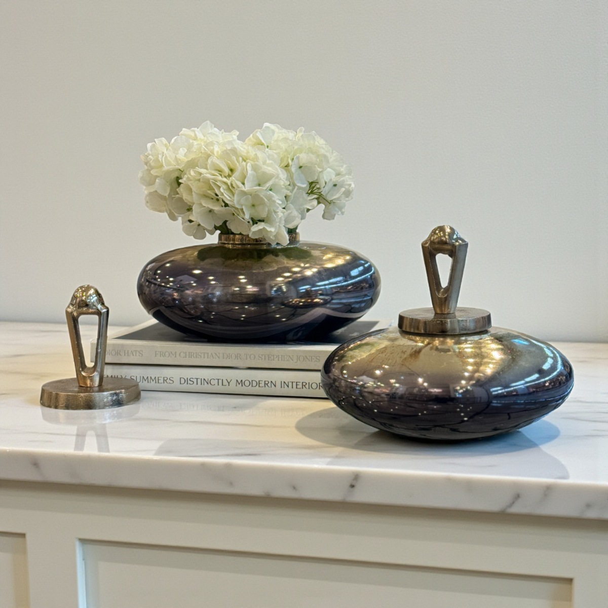 アヴェニュー ガラス＆アルミ フラワーベース 2セット