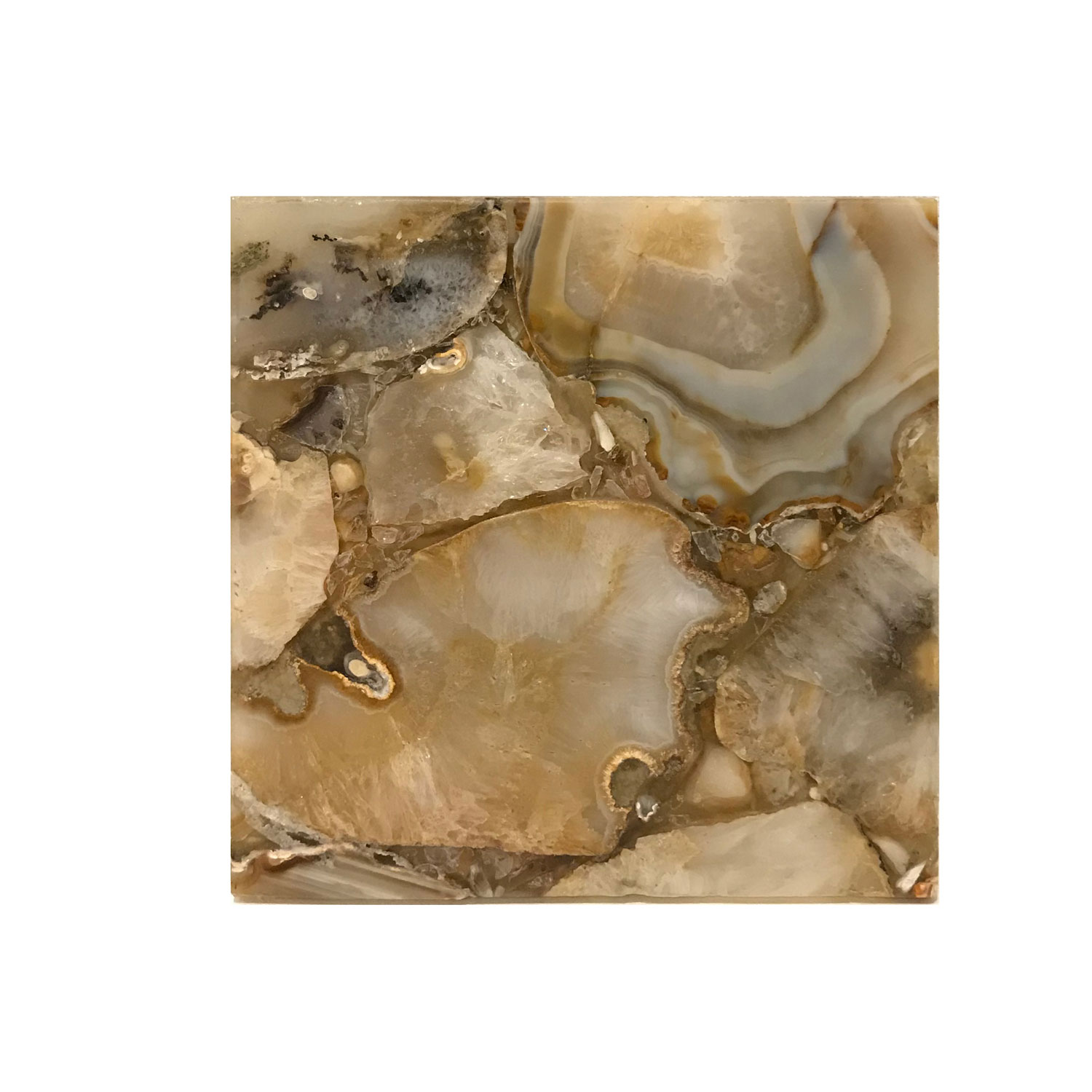 0622141 72＊90ミリ水晶共生瑪瑙置物セット コースター 0622141 72＊90