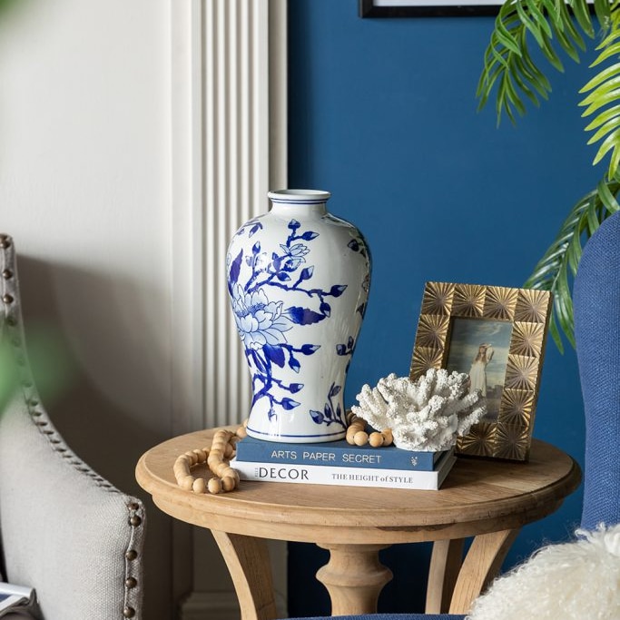 マグノリア模様の花瓶 高さ33cm | インテリアデコレーション,花瓶