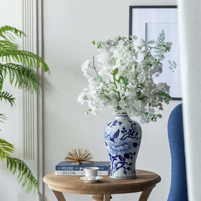 マグノリア模様の花瓶 高さ33cm | インテリアデコレーション