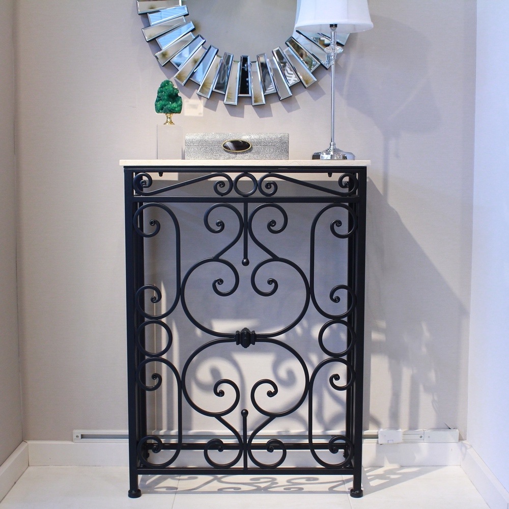 Philippines ハンドメイド 天然石とアイアンのコンソール 名工 鎌田