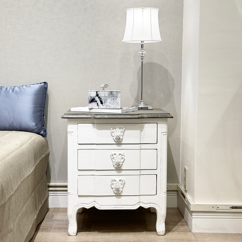 北欧　アンティーク　シャビーシック　チェスト　飾り棚　白家具　フレンチシャビー シャビーシック ホワイト フレンチ収納家具シリーズ チェスト 幅