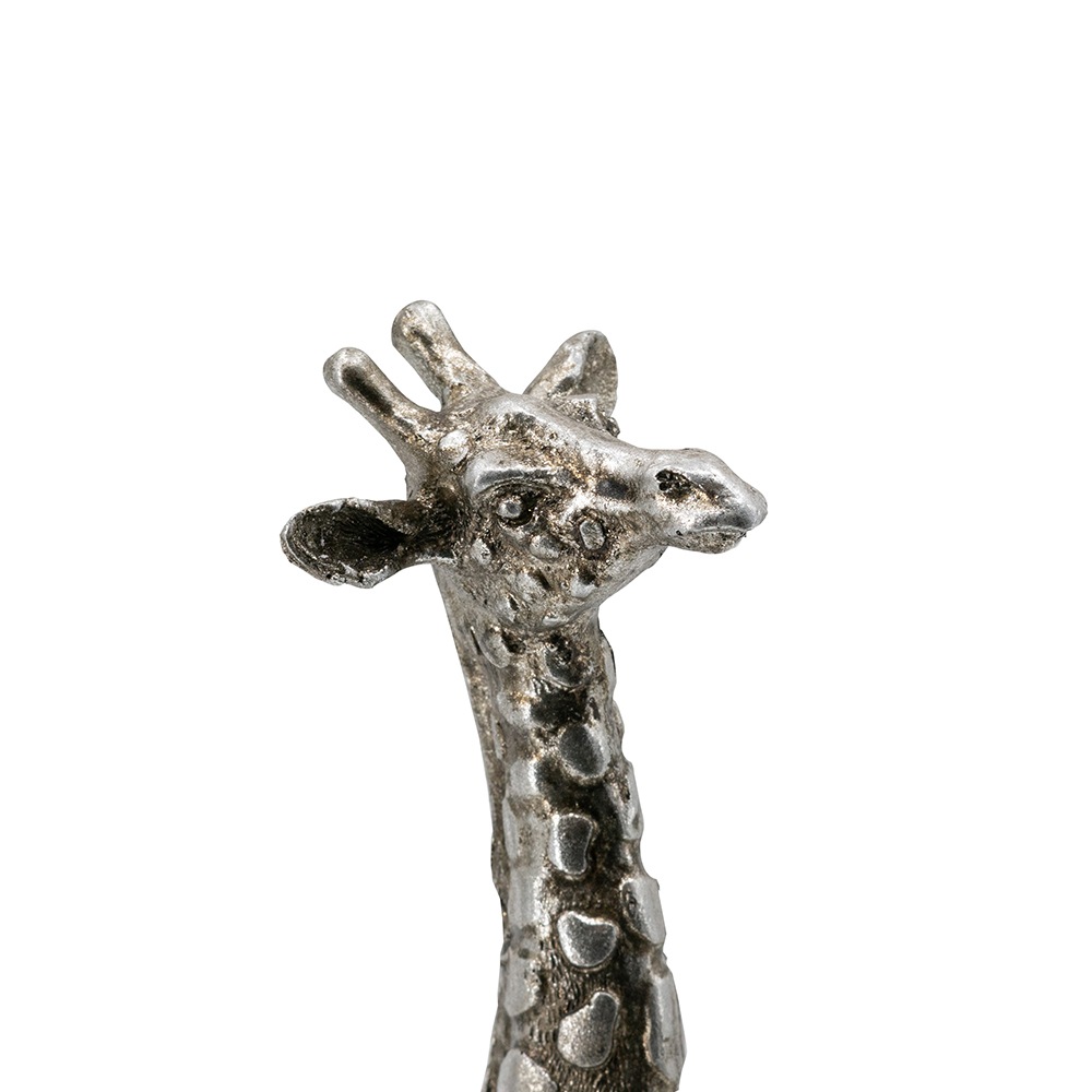 キリンのオブジェ シルバー 高さ35cm | デコレーション |インテリア