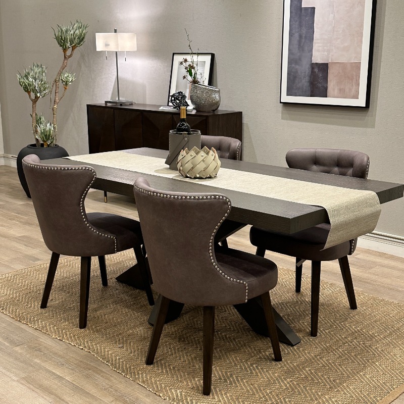 ダイニングチェア レザー ブラウン 2脚セット | 家具,チェア