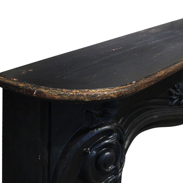 マントルピース ブラック 豪華彫刻 飾り棚 - 暖炉風 | 家具