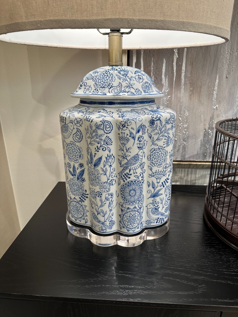 シノワズリ調 磁器テーブルランプ 高さ58cm | ライト・照明,テーブル