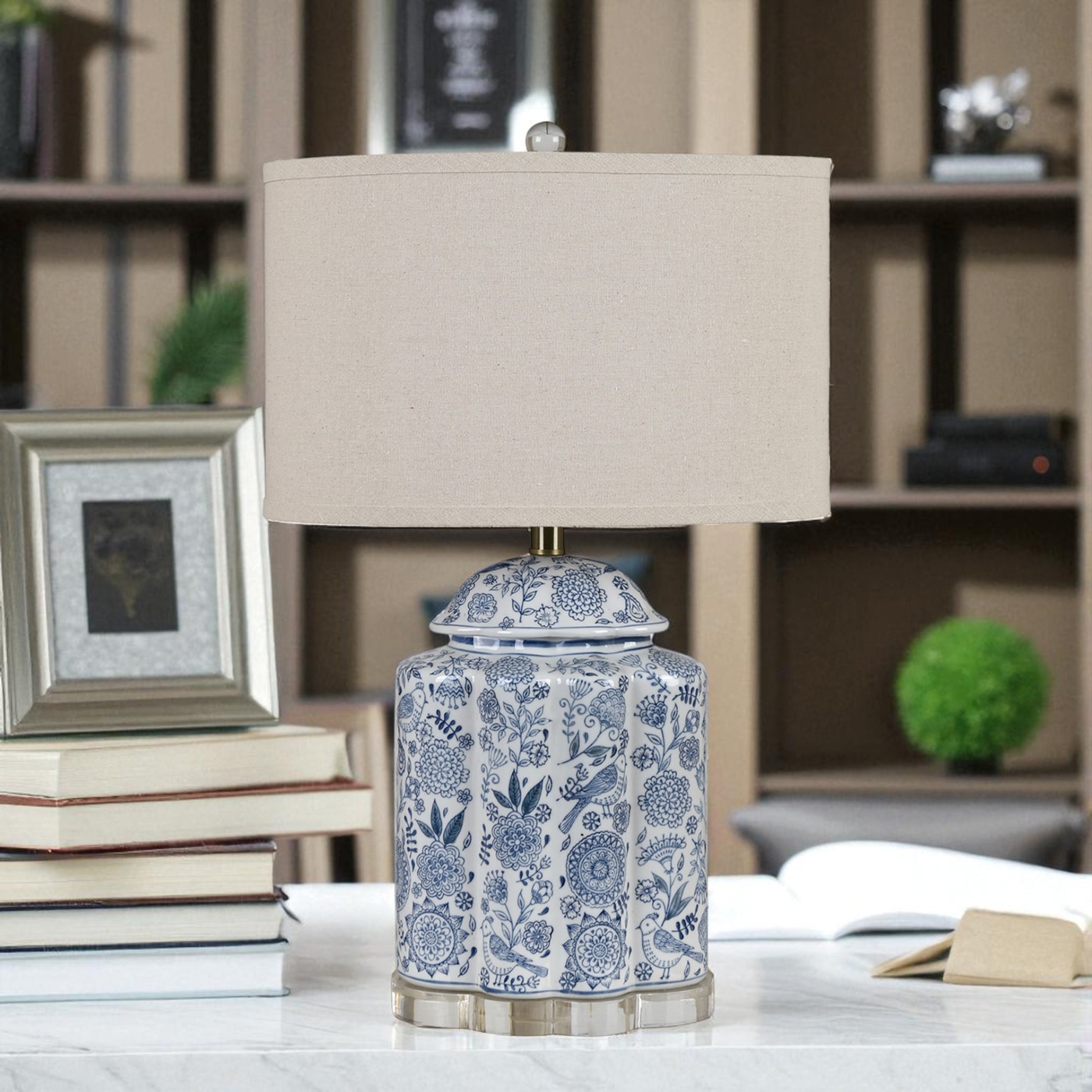 シノワズリ調 磁器テーブルランプ 高さ58cm | ライト,テーブルランプ