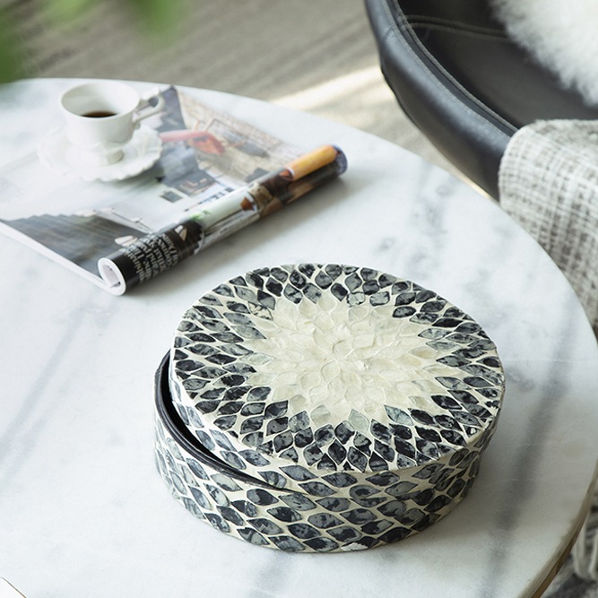 カピス貝のラウンド型ボックス | インテリアデコレーション