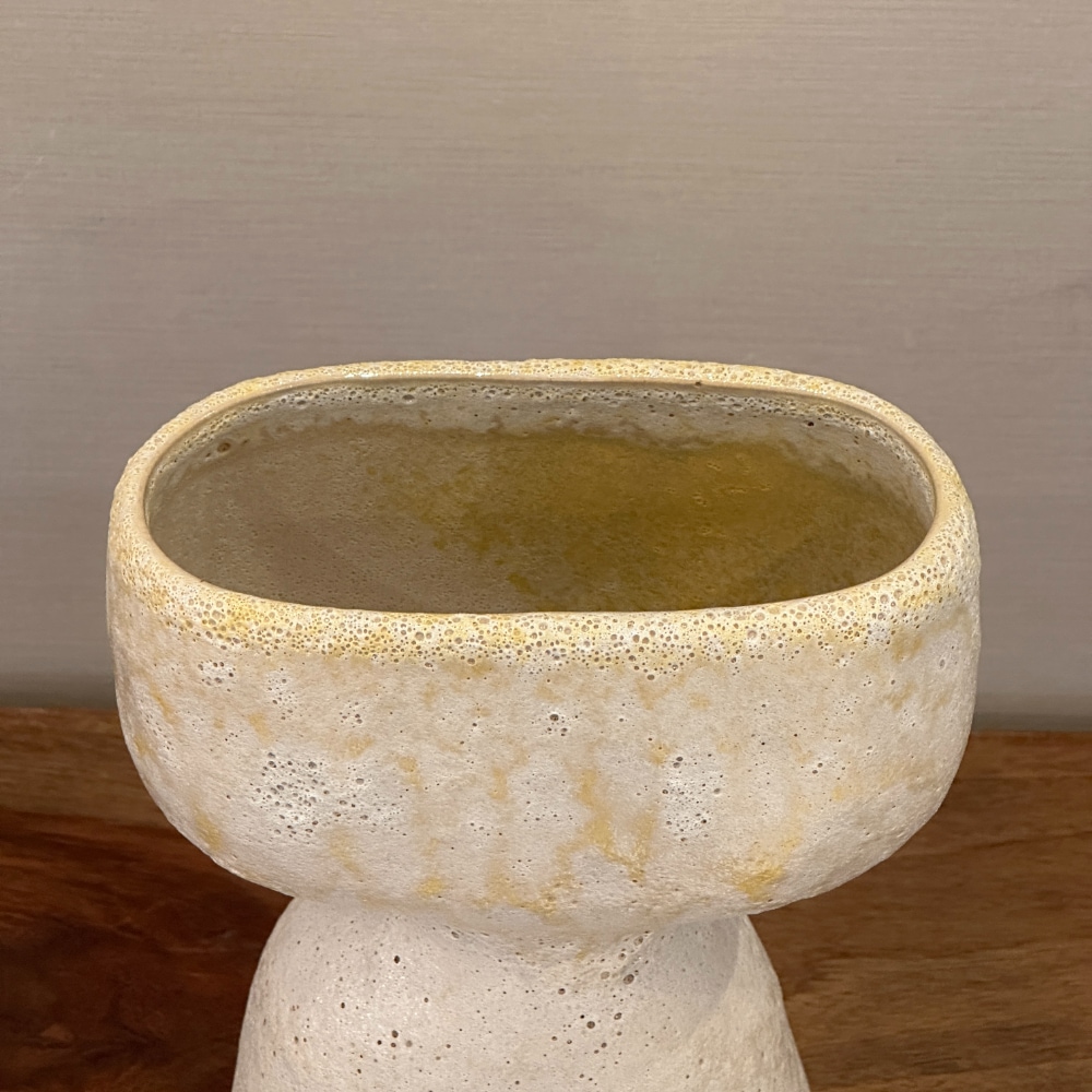 モダンセラミックフラワーベース 31cm ナチュラルストーン風デザイン