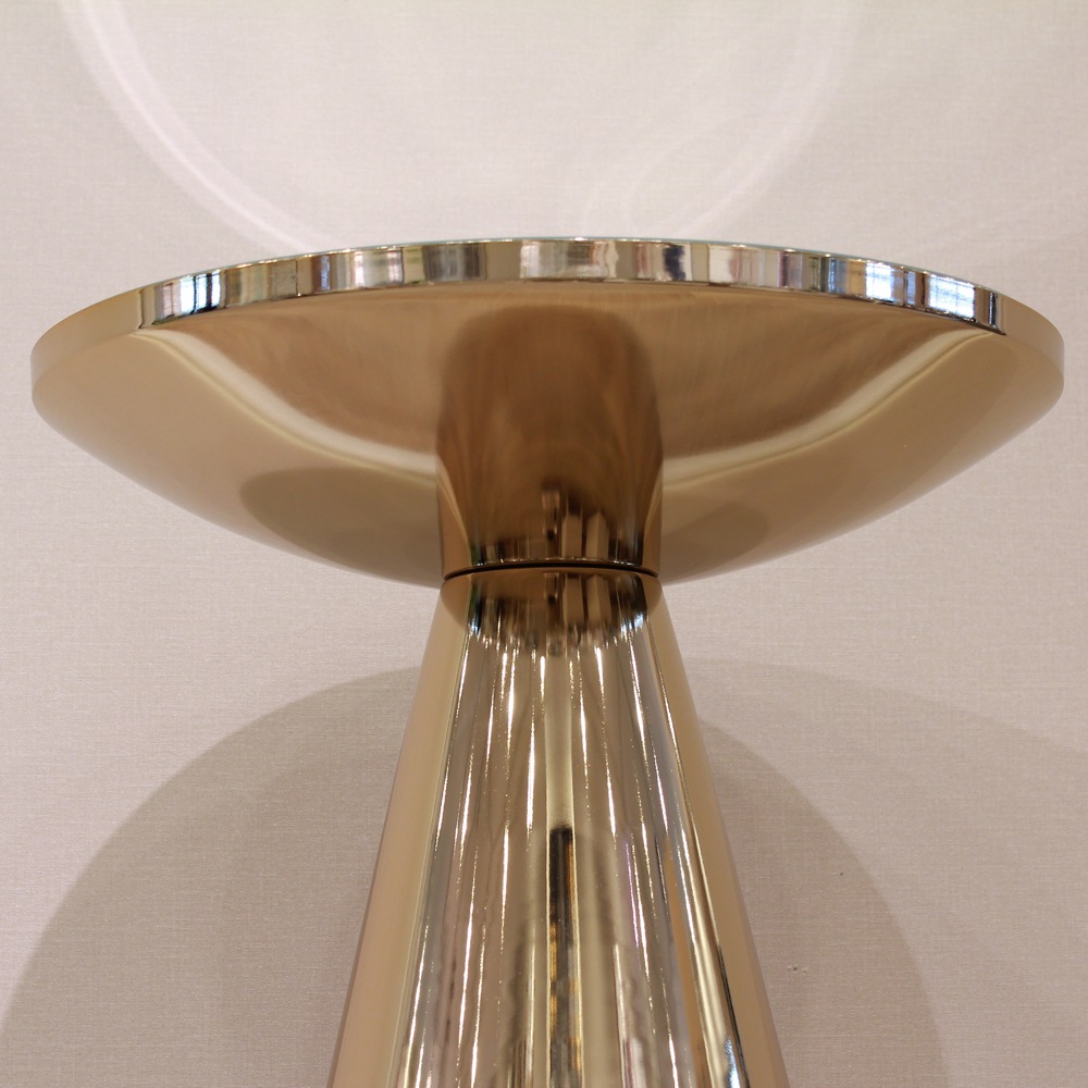 モダン サイドテーブル ゴールド ミラー天板 | 家具,テーブル