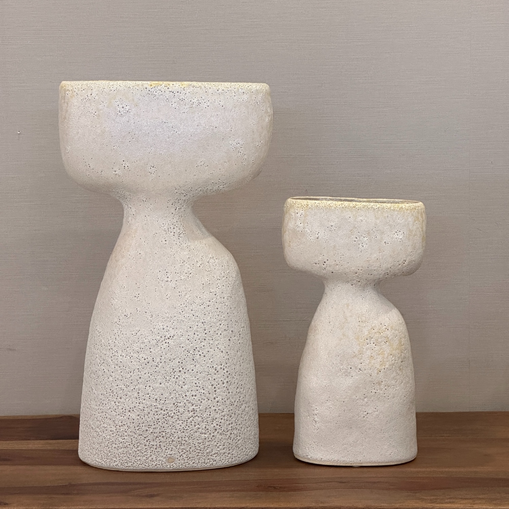 フラワーベース オフホワイト H45cm 徳利型 花瓶 陶器 | Paris style