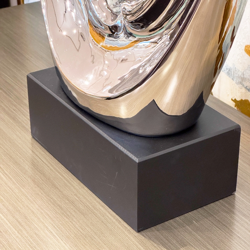 シルバーウェーブ アートオブジェ モダンデザイン 高さ50cm