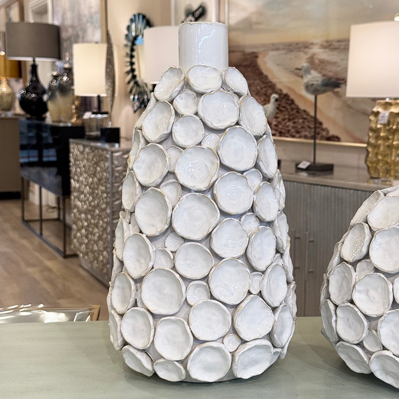 花びらモチーフの花瓶 2Pセット ホワイト | インテリアデコレーション