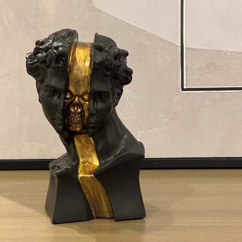 ダビデ×骸骨 ダビデフェイス ダビデ像 胸像 スカル インテリア 128-123 ダビデ×骸骨 ダビデフェイス ダビデ像 胸像 スカル インテリア