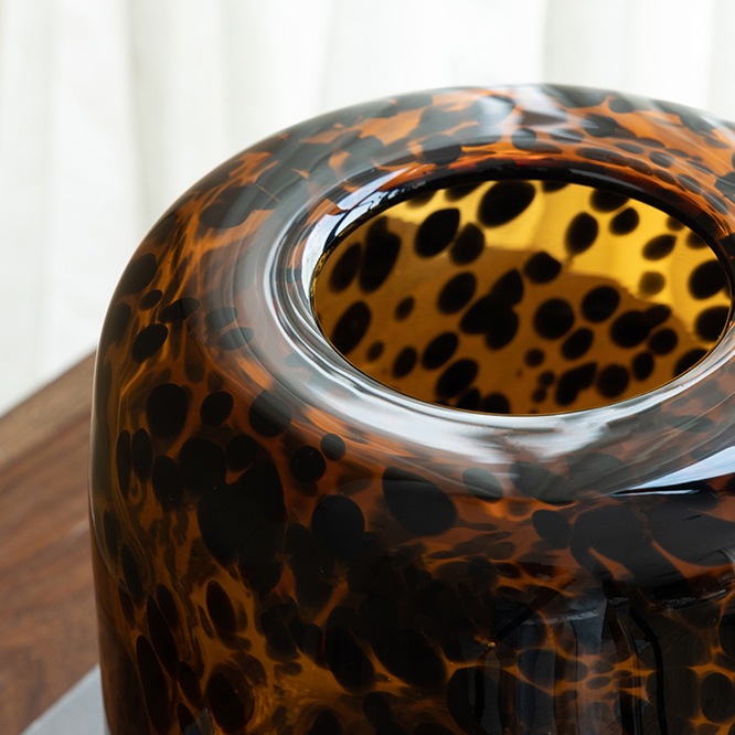 レオパード柄のフラワーベース ハイタイプ | インテリアデコレーション
