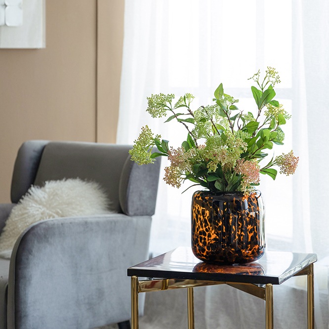 レオパード柄のフラワーベース ハイタイプ | インテリアデコレーション