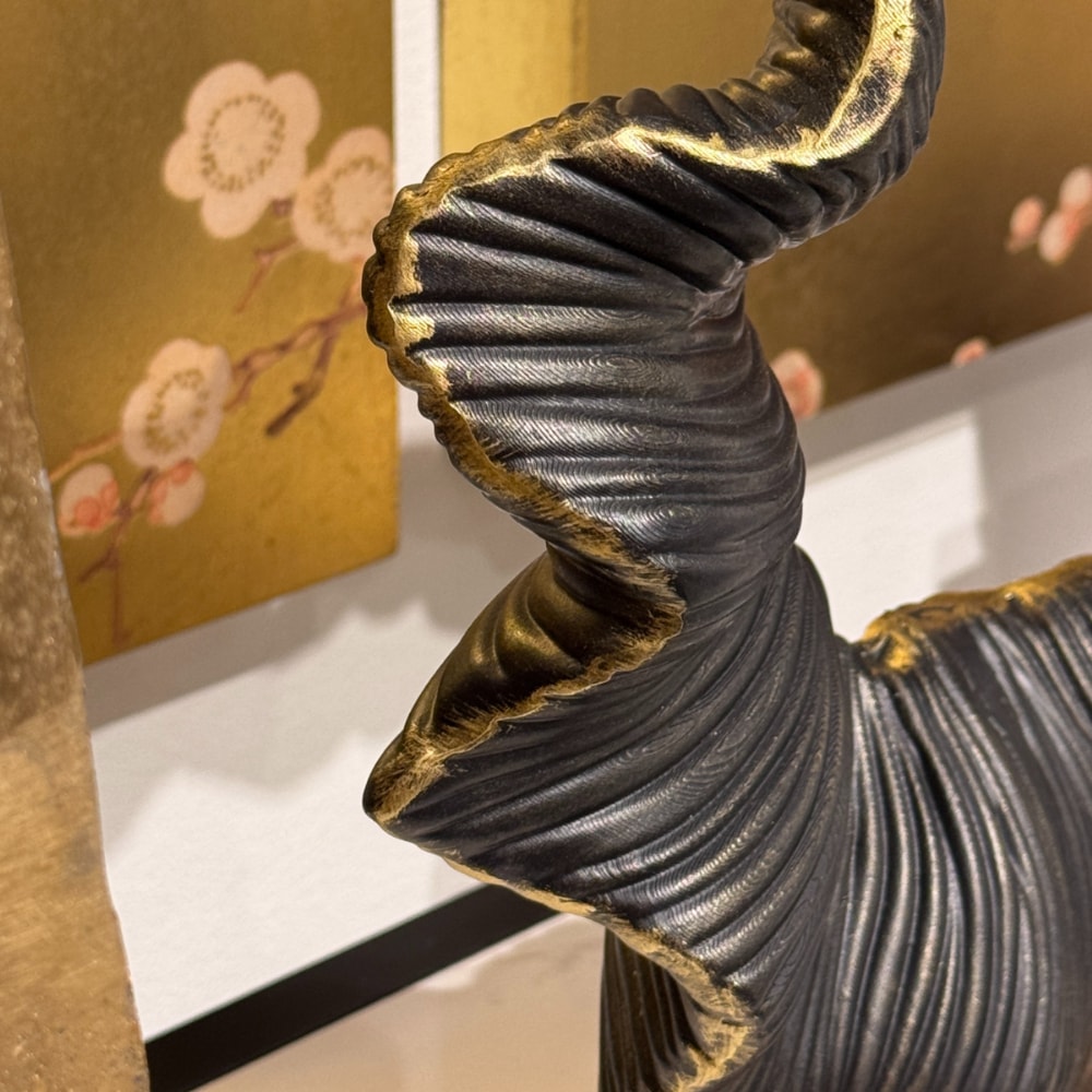フラワーリング アートオブジェ ブラック 高さ27cm | デコレーション