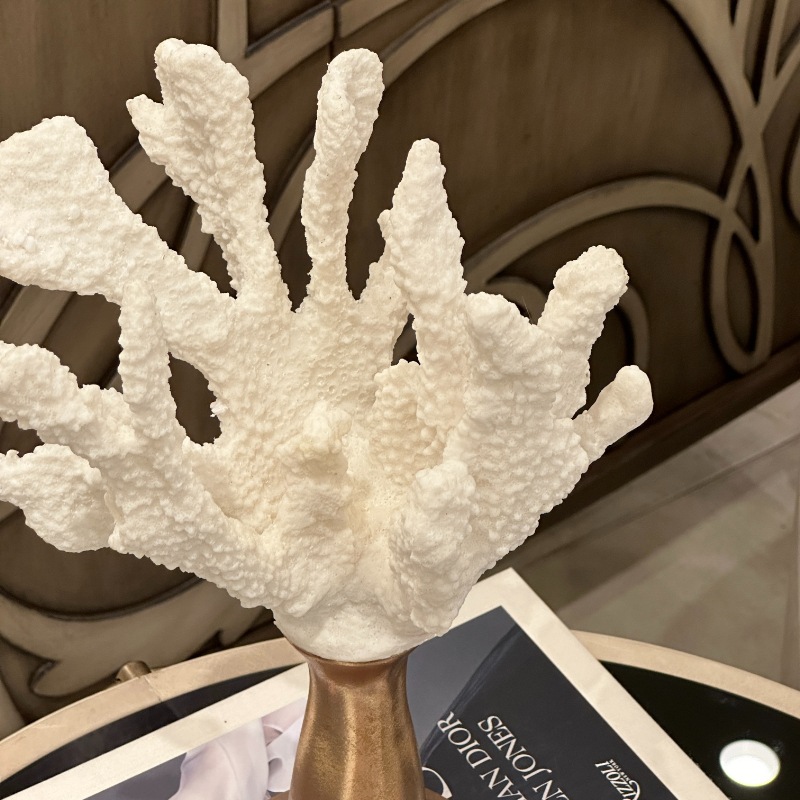 サンゴ オブジェ ホワイト×ゴールド ワイドタイプ | インテリア