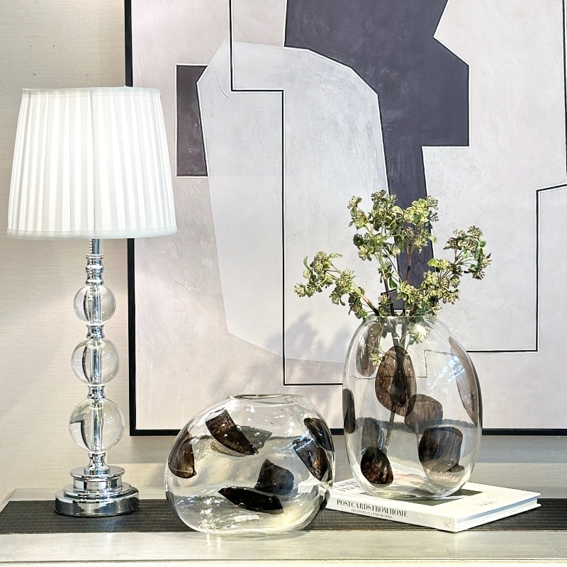 フラワーベース ガラス ブラウンペイント | デコレーション,花瓶