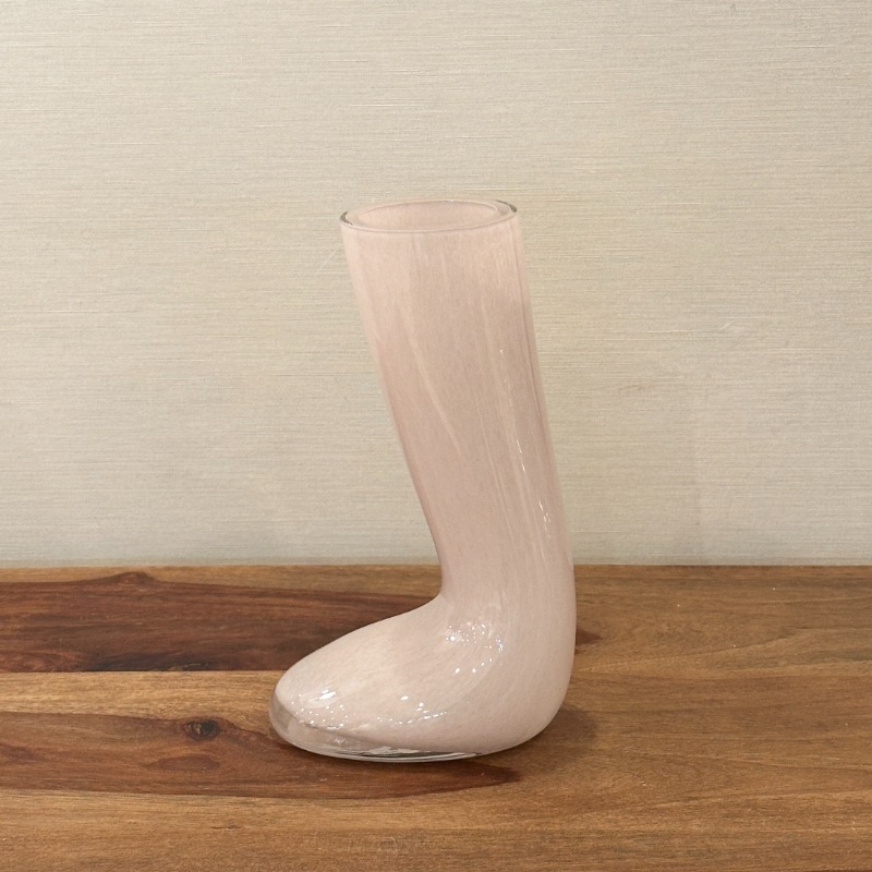 フラワーベース 長靴 ピンク ガラス製 | インテリアデコレーション