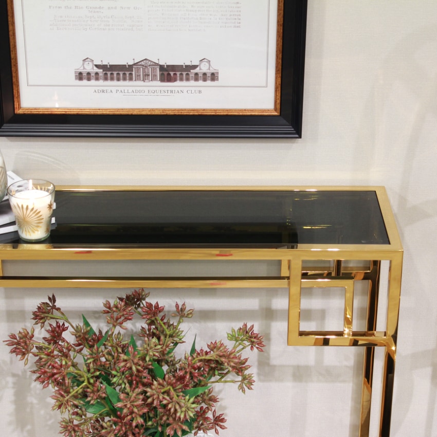 ガラス×大理石 コンソールテーブル ゴールド | 家具 |インテリア雑貨や