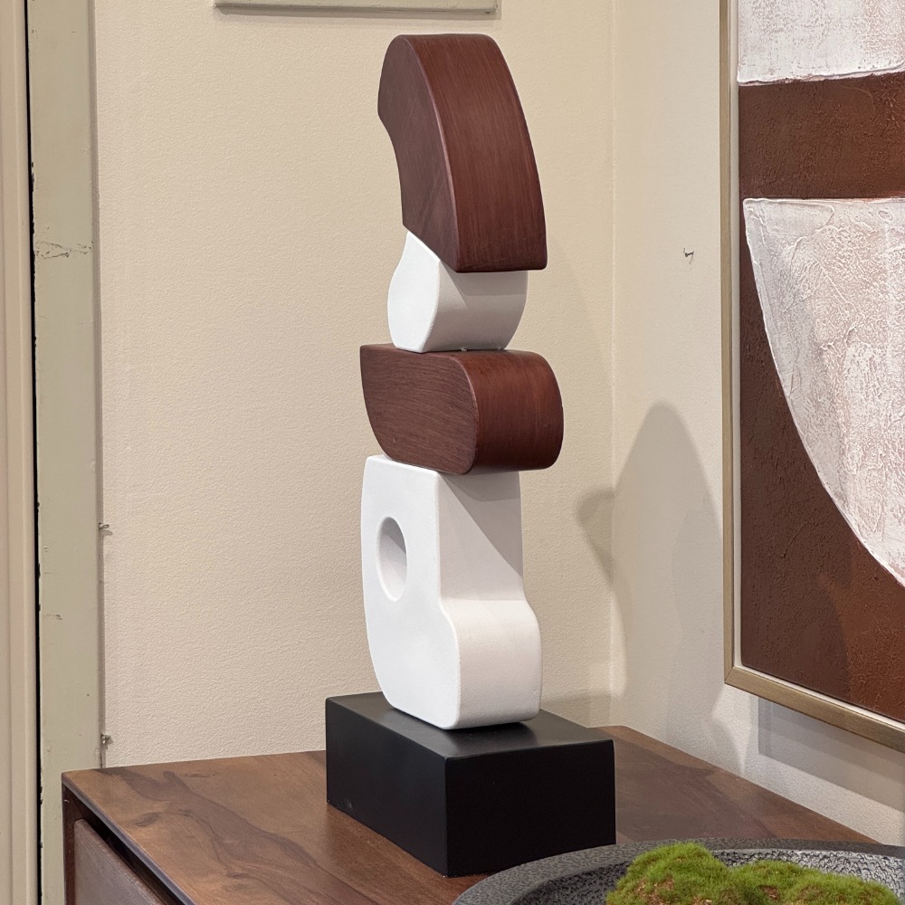 カラーブロック アートオブジェ ウッド調 高さ53cm | デコレーション