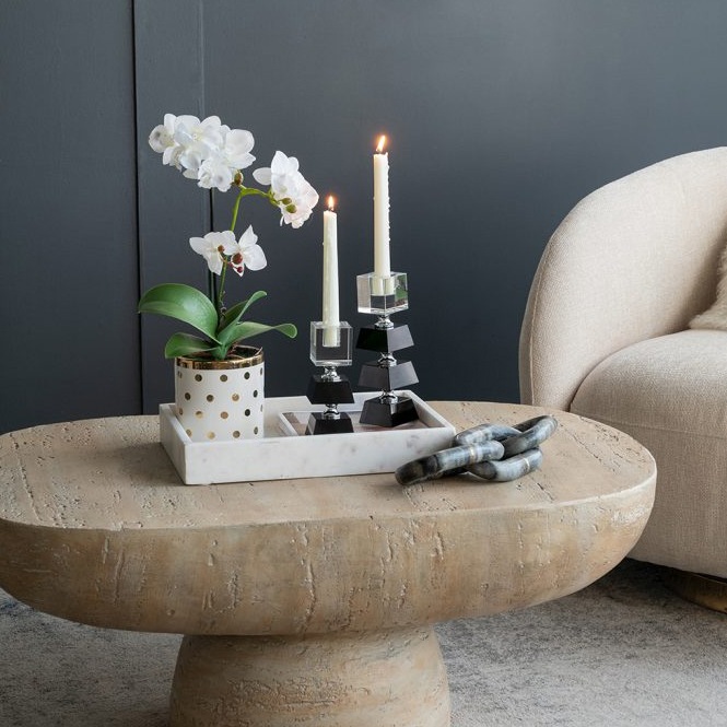 ガラスキャンドルホルダー クリア×ブラック | デコレーション