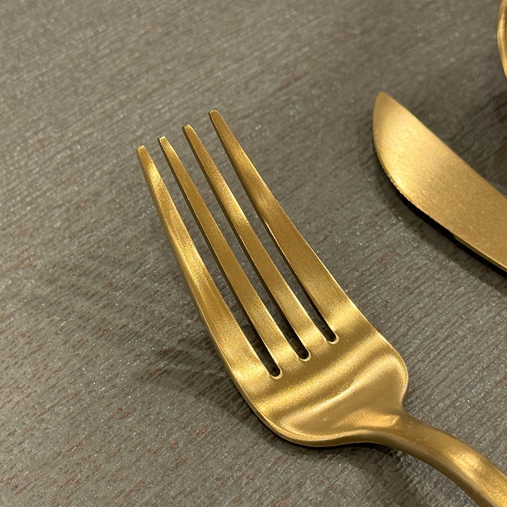 ステンレス ゴールドカトラリー3点セット（フォーク・ナイフ・スプーン
