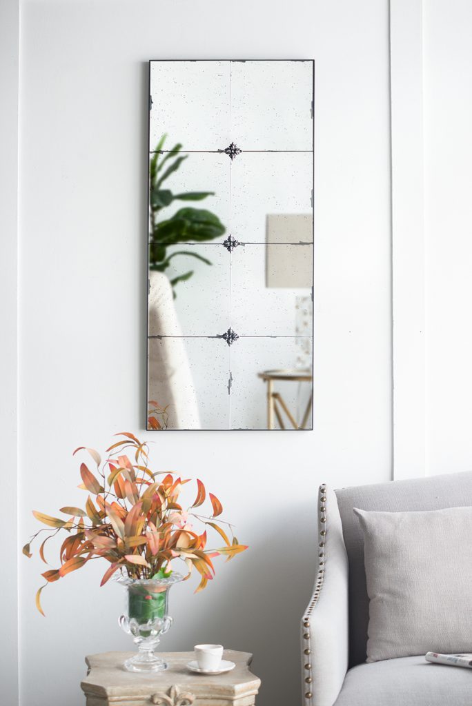 アンティーク風 アイアンウォールミラー 53×119cm | ミラー