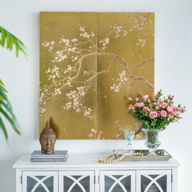 梅の屏風 アートパネル 高さ120cm 2枚セット | 秋のインテリア