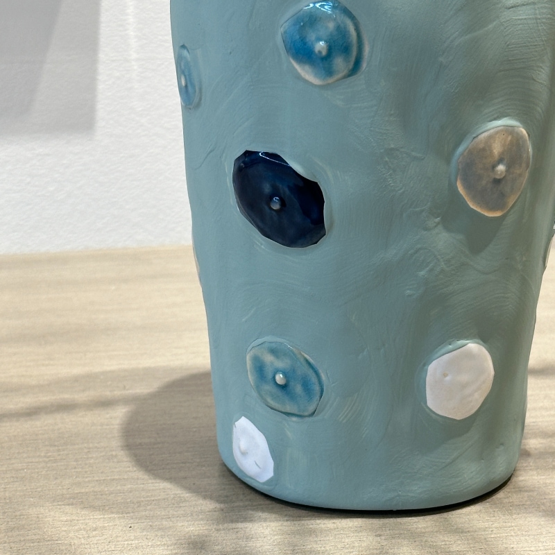 フラワーベース カラフル水玉 ブルー | インテリア