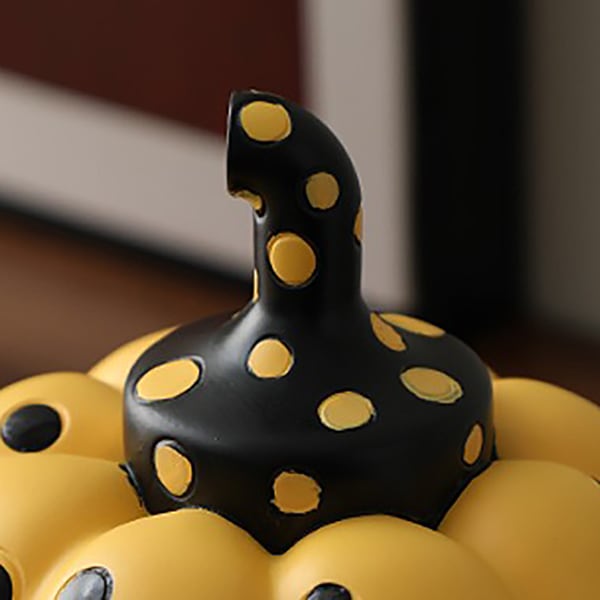 ドット柄 パンプキンドールオブジェ イエロー 高さ26cm