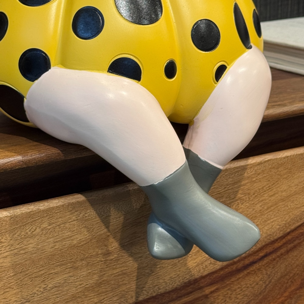 ドット柄 パンプキンドールオブジェ イエロー 高さ26cm