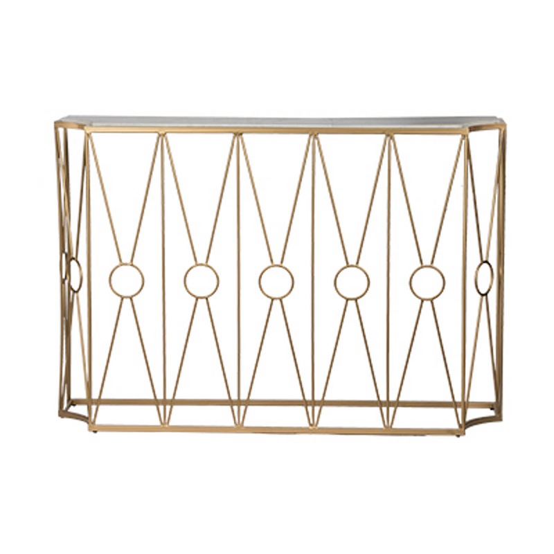 大理石×ゴールドアイアン コンソールテーブル 幅120cm | 家具,テーブル