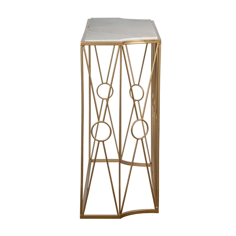 大理石×ゴールドアイアン コンソールテーブル 幅120cm | 家具,テーブル