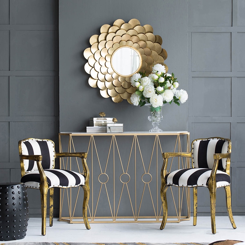 大理石×ゴールドアイアン コンソールテーブル 幅120cm | 家具,テーブル