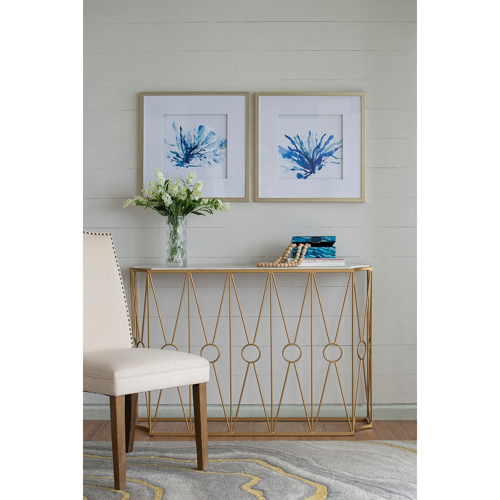 大理石×ゴールドアイアン コンソールテーブル 幅120cm | 家具,テーブル