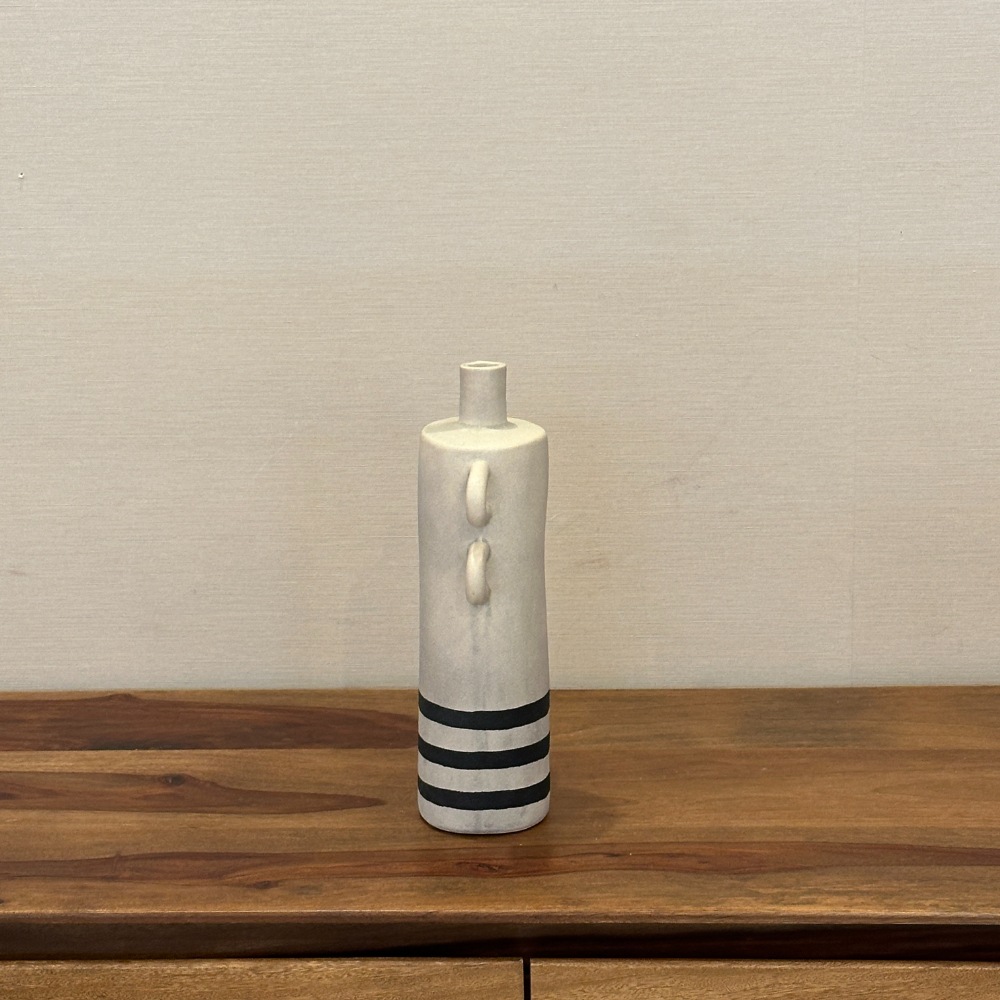 モダンストライプハンドルベース 陶器製 花瓶 | デコレーション,花瓶