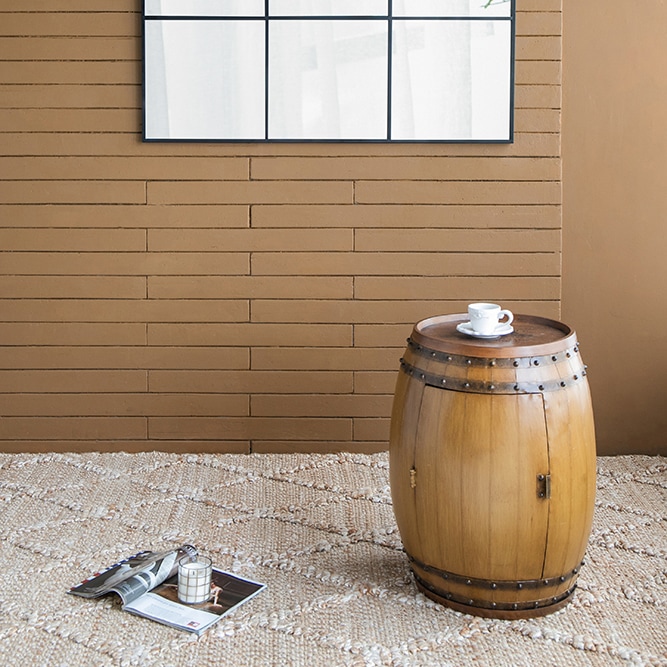 樽型ワインラック×サイドテーブル 木製 アメリカンヴィンテージ風