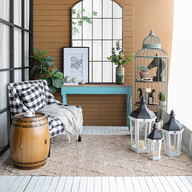 ワイン樽ラック　ヴィンテージ 樽型ワインラック×サイドテーブル 木製 アメリカンヴィンテージ風