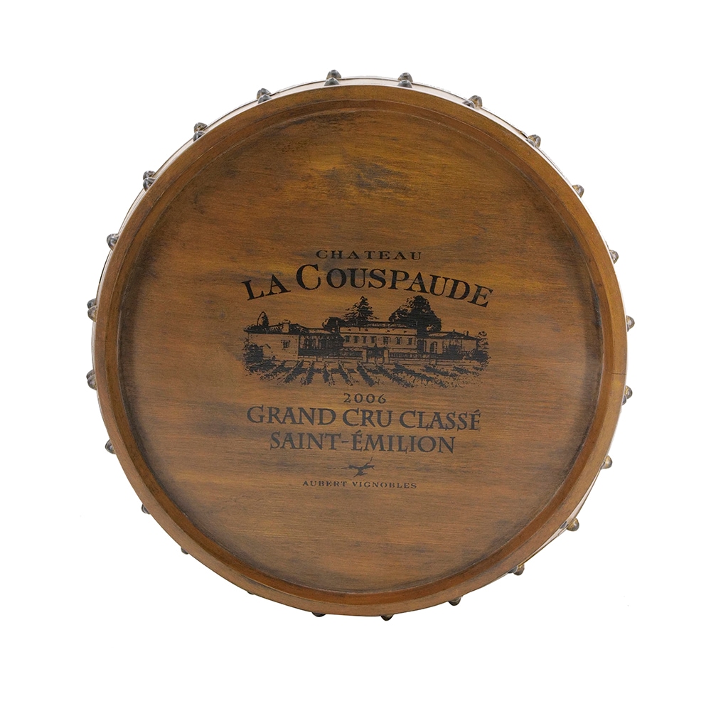 ワイン樽ラック　ヴィンテージ 樽型ワインラック×サイドテーブル 木製 アメリカンヴィンテージ風