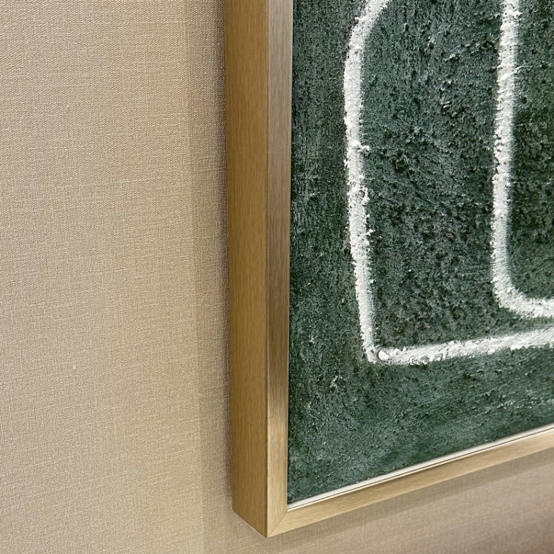 アートフレーム グリーンxホワイトライン 73×103cm 縦横設置可