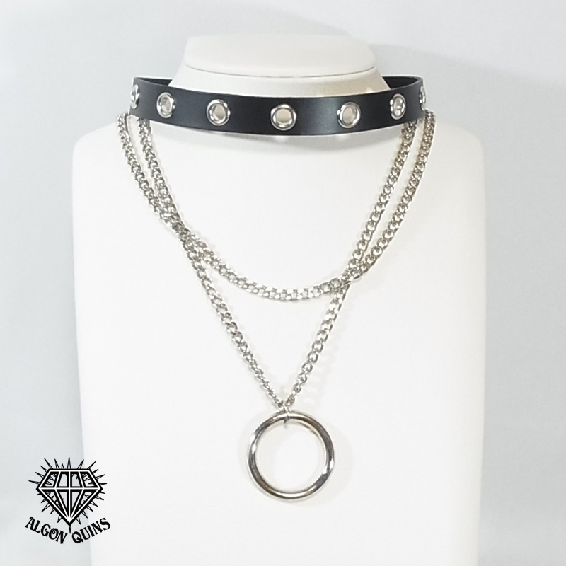 196C-0025) ハトメ・2連チェーンリングチョーカー | ALL ITEMS
