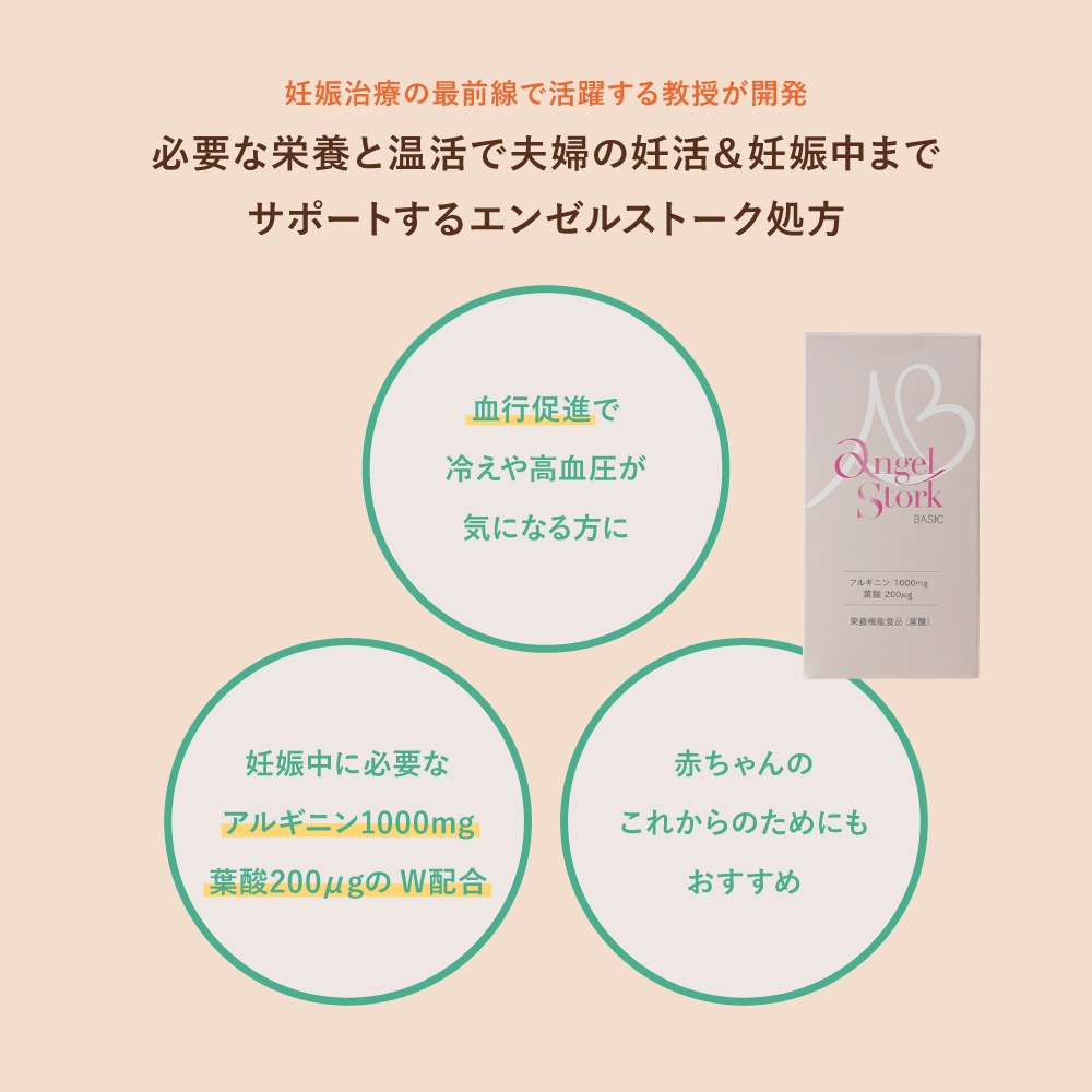 【産婦人科医開発】エンゼルストークベーシックメンズパッケージ 30包（1カ月）※妊活スタート アルギニン 葉酸 安全臨床試験済 送料無料 今なら400ポイント（400円分）進呈