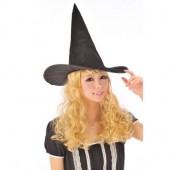 魔女 帽子 かつら付 ウィッグハットウェーブ ゴールドハロウィン 【ハロウィン_パーティー_コスプレ_変装_衣装_余興_ハロウィン_仮装衣装_おもしろ】|ハロウィン　コスチューム　グッズ|パーティー衣