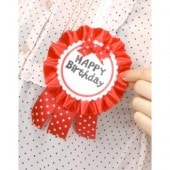 バースデー キ章 バッチ バッジ レッド お誕生日グッズ【おもちゃ_ゲーム_パーティー_記章】