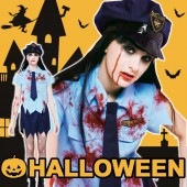 コスプレ ポリス 衣装 制服 ゾンビ ハロウィン コスチューム 衣装 仮装 警察 警官 ブラッディーポリス レディース ハロパ 婦人警官|ハロウィン　コスチューム　グッズ|パーティー衣装