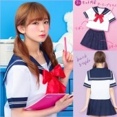 カワイイセーラー セーラー服 コスプレ 半袖 制服 女子高生 夏服 リボン スカート なんちゃって制服 高校 仮装 衣装 コスチューム トキメキグラフィティ|ちょっぴりセクシーなコスプレ|パーティー衣
