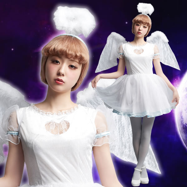 天使 羽 コスプレ エンジェル コスチューム 衣装 ハロウィン 仮装 Lll 16 Sugar Angel ハロパ 女性用ハロウィンコスチューム お祭りコム
