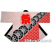 お祭り はっぴ 大人用 法被 はんてん 祭り袢天 ハッピ 祭・踊り袢天 に印 タッサーブロード 赤 祭赤 【おもちゃ_ゲーム_パーティー_お祭り_縁日_半被_はっぴ】